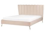 Lit double MIRIBEL Beige - Doré - Largeur : 187 cm