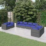 Salon de jardin (lot de 8) 3013635-17 Bleu - Bleu foncé - Gris