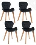 Chaises scandinaves FATI (lot de 4) Noir - Lot de 4