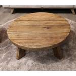 Table basse ronde 90 cm en bois recyclé Marron - En partie en bois massif - 90 x 35 x 90 cm