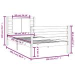 Bettgestell-K-15948 Weiß - Breite: 106 cm
