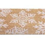 Kokos Fußmatte Schneeflocken Braun - Weiß - Naturfaser - Kunststoff - 60 x 2 x 40 cm