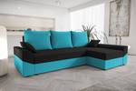 Ecksofa DENVI Schwarz - Blau - Ecke davorstehend rechts