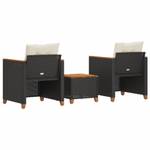 Bistro-Set-k119 ( 3-tlg ) Schwarz - Massivholz