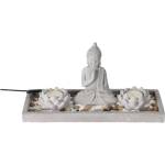 ZEN-Garten mit Buddha-Figur Grau - Stein - 12 x 14 x 30 cm