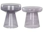 Table d'appoint LAGUNA Gris - Verre - 39 x 43 x 39 cm