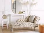 Chaiselongue NIMES Beige - Weiß - Armlehne davorstehend links - Ecke davorstehend rechts - Textil