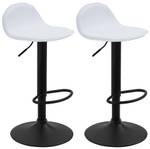 Tabouret de bar Lana V2 Lot de 2 Blanc - Noir