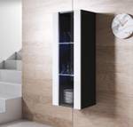 Vitrine Luke V2 Noir - Blanc - Hauteur : 126 cm