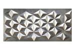 Tableau métallique 3D Pyramidal Illusion Gris - Argenté - Métal - En partie en bois massif - 119 x 55 x 7 cm