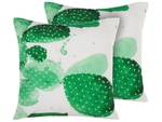 Coussin d'extérieur OSTINA Vert - Blanc - Textile - 45 x 12 x 45 cm