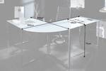 Eckschreibtisch BIG DEAL Weiß - Glas - Metall - 180 x 75 x 160 cm