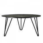 Table basse ronde aluminium noir Noir - Métal - 75 x 37 x 75 cm
