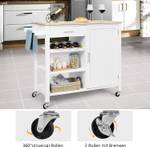 Mobile Kücheninsel Küchenwagen Weiß - Holzwerkstoff - 48 x 90 x 100 cm