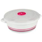 Mikrowelle Lebensmittelbox 2 L rund Pink - Weiß - Kunststoff - 23 x 8 x 23 cm