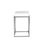Table d'angle en bois blanc et acier Blanc - Bois manufacturé - Métal - 41 x 61 x 41 cm