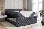 Boxspringbett BOXI8-Z Steingrau - Breite: 180 cm - H4