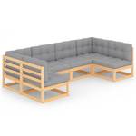 Garten-Lounge-Set (6-teilig) 3009747-2 Grau - Holz