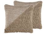 Coussin décoratif ASLANAPA Beige - Blanc - Fibres naturelles - 45 x 12 x 45 cm