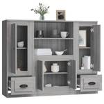 Highboard 3er Set DE9092 Eiche Grau Dekor