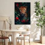 Leinwandbild Leopard Flowers 40 x 60 cm