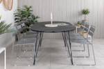 Viga Gartenset Tisch Grau - Metall - 100 x 74 x 200 cm