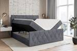 Boxspringbett VELANTO Steingrau - Breite: 160 cm - H3