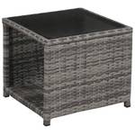 Bistro-Set (3-teilig) 47678 Grau - Metall - Polyrattan - 45 x 40 x 45 cm