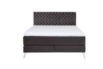 Boxspringbett SINDAR Bett Stoff Anthrazit - Silber - 182 x 211 cm - Silber