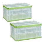 Lot de 2 boîtes de rangement à couvercle Vert - Translucide