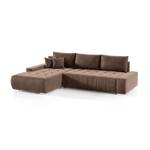 Ecksofa Eckcouch Bonari L Form Couch Dunkelbraun - Ecke davorstehend links