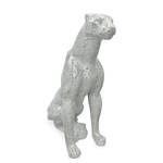 Sitzende Panther-Glasskulptur Silber - Glas - 30 x 80 x 60 cm