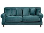 2-Sitzer Sofa EIKE Blau - Eiche Dunkel - Petrol