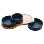 3-teiliges Aperitif-Set Blau - Porzellan - 15 x 6 x 30 cm