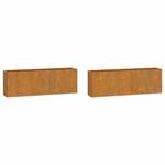 Jardinière murale (lot de 2) 823686 Marron - Métal - 10 x 17 x 53 cm