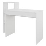 Schreibtisch mit Sitzhocker 110x72x40 cm Dunkelgrau - Weiß - Matt lackiert - Naturbelassen