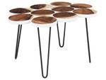 Table d'appoint TIJUANA Noir - Marron - Blanc - Bois massif - 79 x 40 x 55 cm