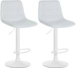 Tabouret de bar Lex Lot de 2 Blanc - Cuir synthétique - 45 x 89 x 46 cm