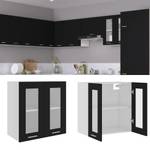 Armoire en verre suspendue 3016496-12 Noir - Blanc - Largeur : 60 cm