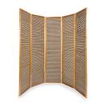 Paravent 5 parties bambou 383 Marron - En partie en bois massif - 220 x 175 x 2 cm