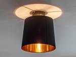 Stoff Deckenlampe Ø 30cm Black Gold Schwarz - Gold - Metall - Textil - 30 x 31 x 30 cm