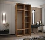 Armoire Lux 3 Imitation chêne - Argenté - Largeur : 110 cm