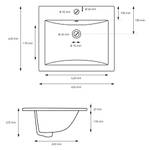 Waschbecken eckig 52,5x45x21 cm Weiß Weiß - Keramik - 45 x 21 x 61 cm