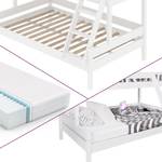 Lit superposé Everest avec 2 matelas Blanc - Bois massif - 90 x 16 x 138 cm