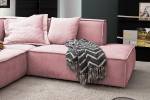 Ecksofa SAMU Stoff Pink - Ecke davorstehend links