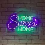 LED-Schilder Home Sweet Home Kunststoff - 50 x 36 x 2 cm