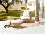 Chaise de jardin ARCILLE Beige - Bleu pétrole - Blanc