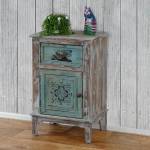 Commode Murcia Bleu - Vert - En partie en bois massif - 48 x 75 x 36 cm