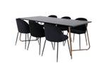 Essgruppe Pippi 11 (7-teilig) Schwarz - Massivholz - 90 x 75 x 190 cm