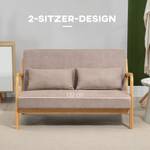 2-Sitzer Sofa 839-597V00LG Grau - Massivholz - 80 x 72 x 122 cm